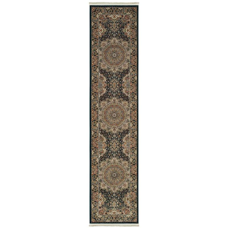 Masterpiece 5501K Dark Blue/ Multi Indoor Area Rug - 2'3" x 10'