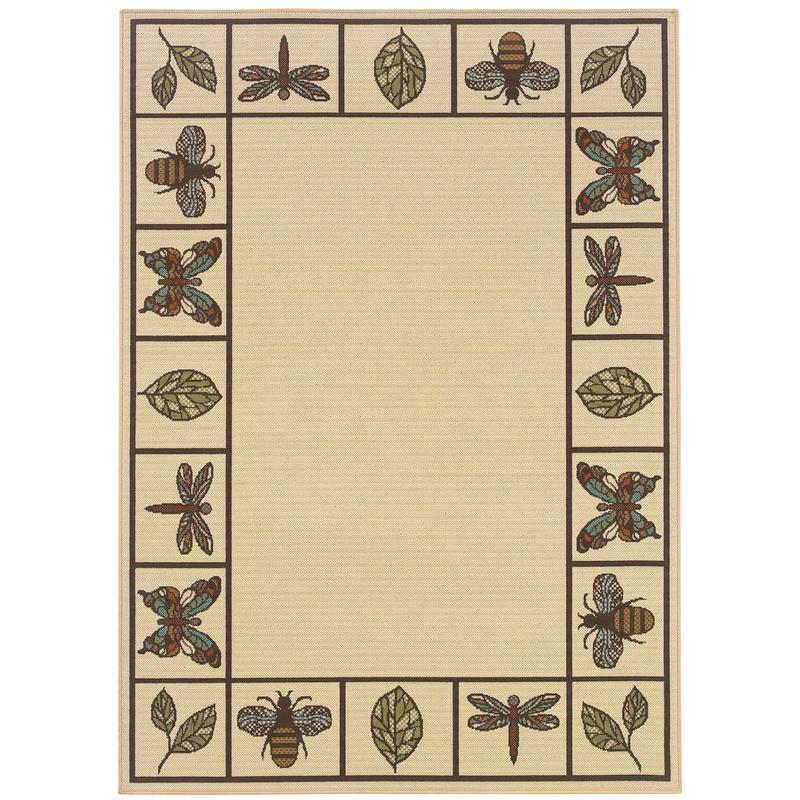 Montego 2266W Ivory/ Brown Indoor/Outdoor Area Rug