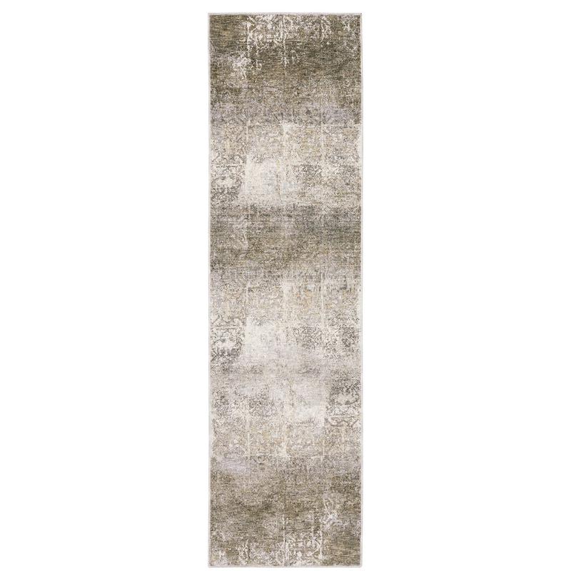 Nebulous 1330E Ivory/ Grey Indoor Area Rug - 2'3" x 7'6"