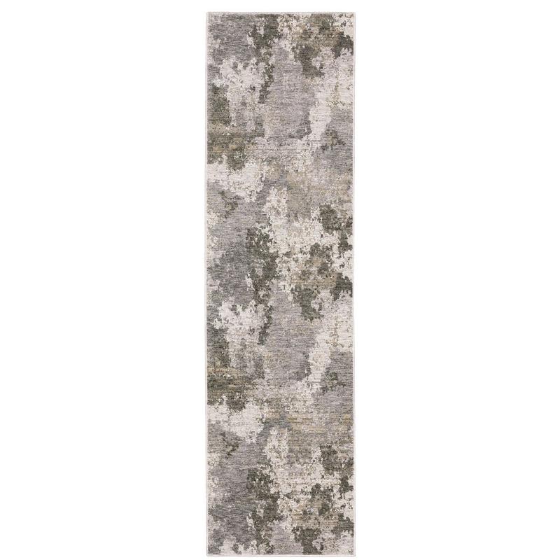 Nebulous 5091E Grey/ Ivory Indoor Area Rug - 2'3" x 7'6"