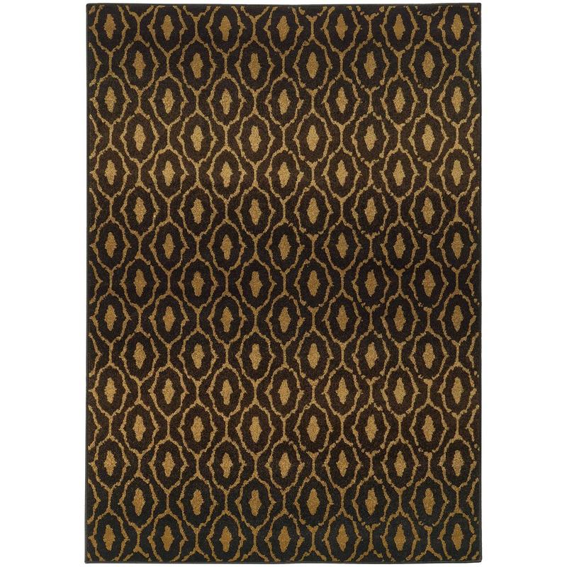 Parker 5845B Black/ Beige Indoor Area Rug - 9'10" x 12'10"