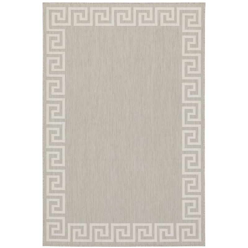 Portofino 6560D Grey/ Ivory Indoor/Outdoor Area Rug - 5'3" x 7'3"