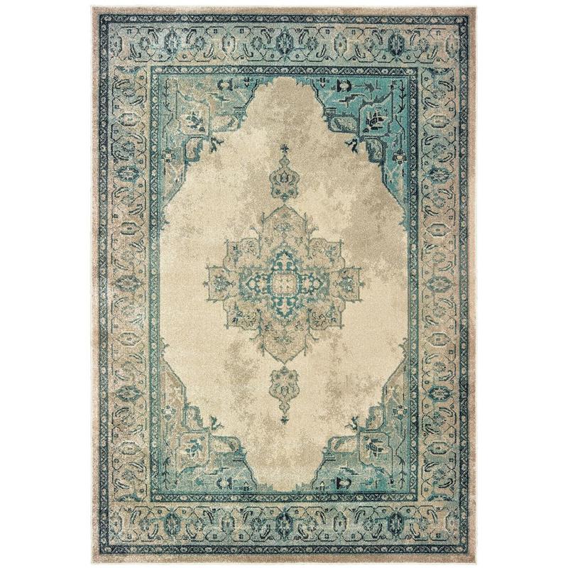 Raleigh 2337W Ivory/ Blue Indoor Area Rug - 9'10" x 12'10"