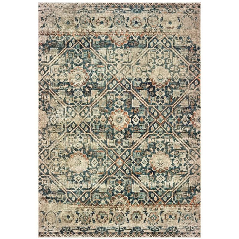 Raleigh 4925L Blue/ Ivory Indoor Area Rug - 9'10" x 12'10"