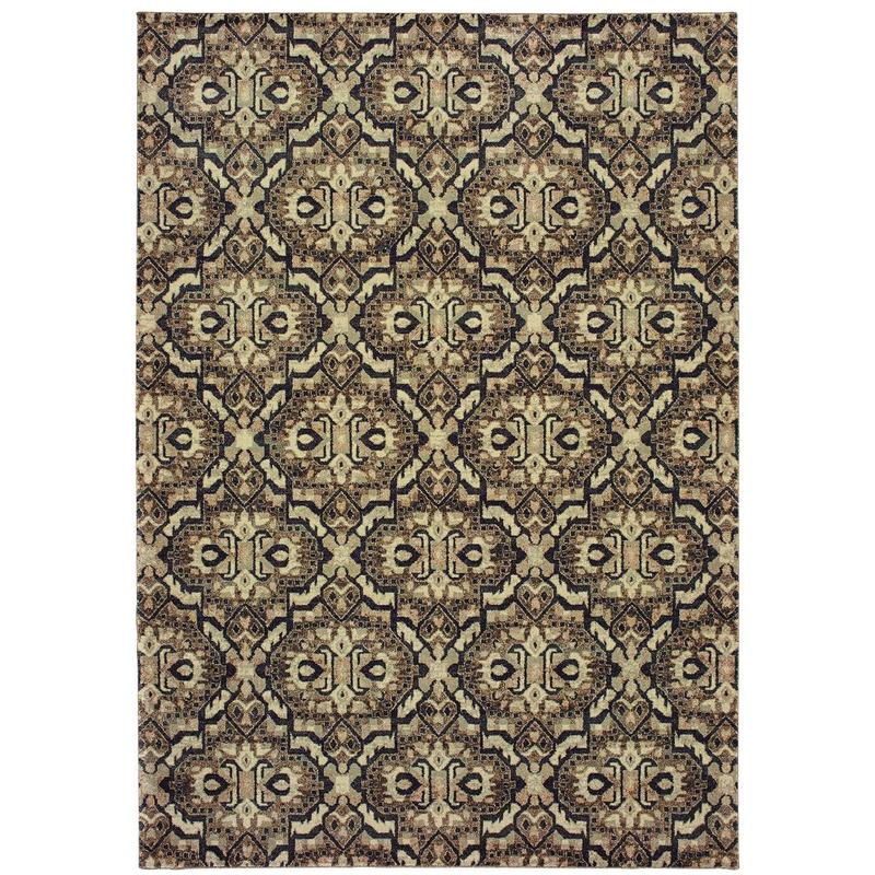 Raleigh 4927K Brown/ Navy Indoor Area Rug - 9'10" x 12'10"