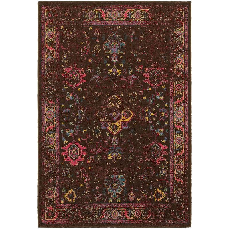 Revival 3689I Brown/ Multi Indoor Area Rug - 9'10" x 12'10"