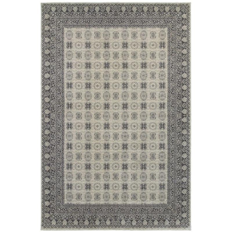 Richmond 4440S Ivory/ Grey Indoor Area Rug - 5'3" x 7'6"