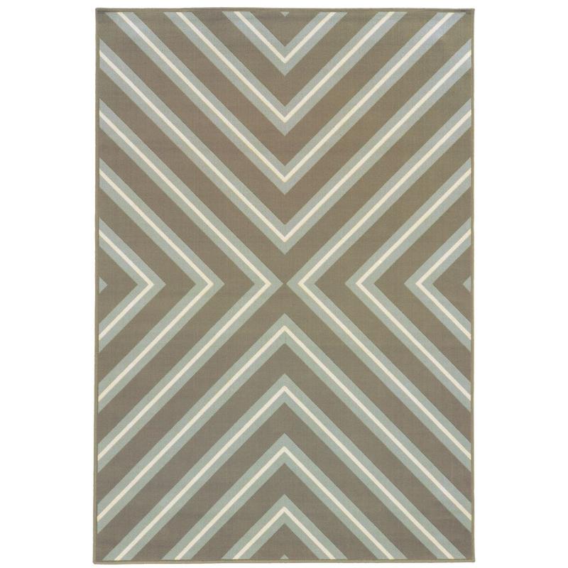 Riviera 4589D Grey/ Blue Indoor/Outdoor Area Rug - 8'6" x 13'