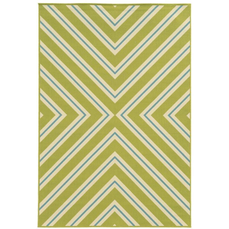 Riviera 4589M Green/ Ivory Indoor/Outdoor Area Rug - 8'6" x 13'