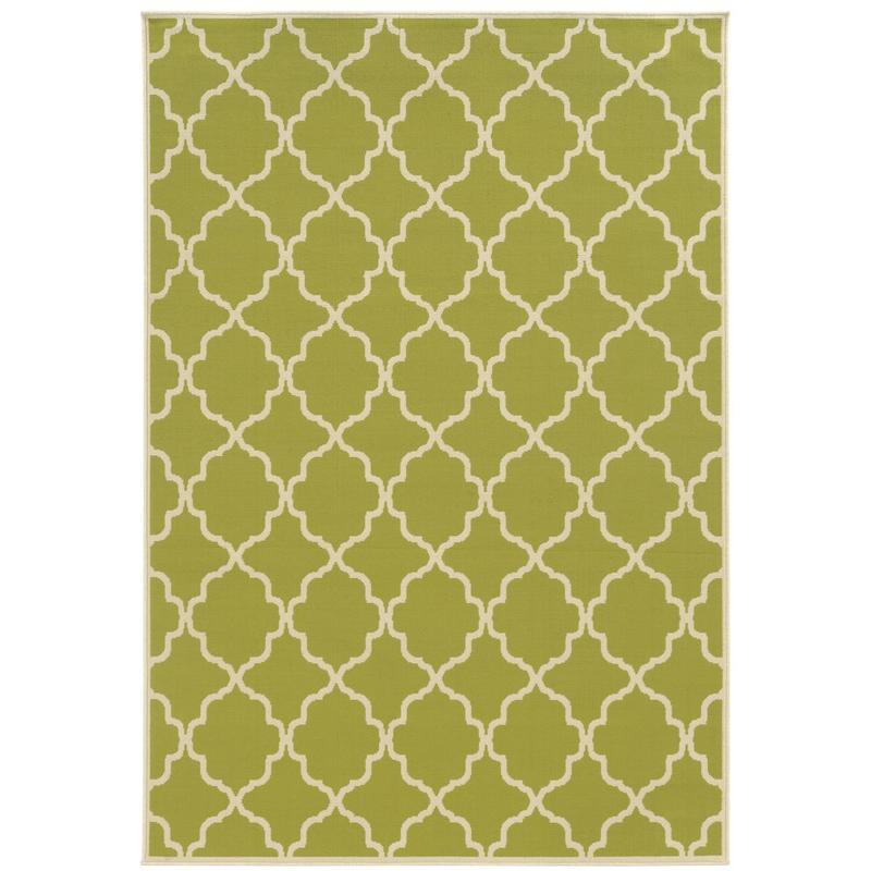 Riviera 4770M Green/ Ivory Indoor/Outdoor Area Rug - 8'6" x 13'