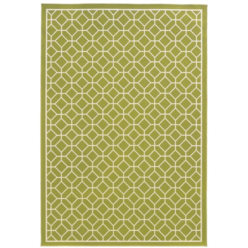 Riviera 4771B Pea Green/ Ivory Indoor/Outdoor Area Rug - 8'6" x 13'