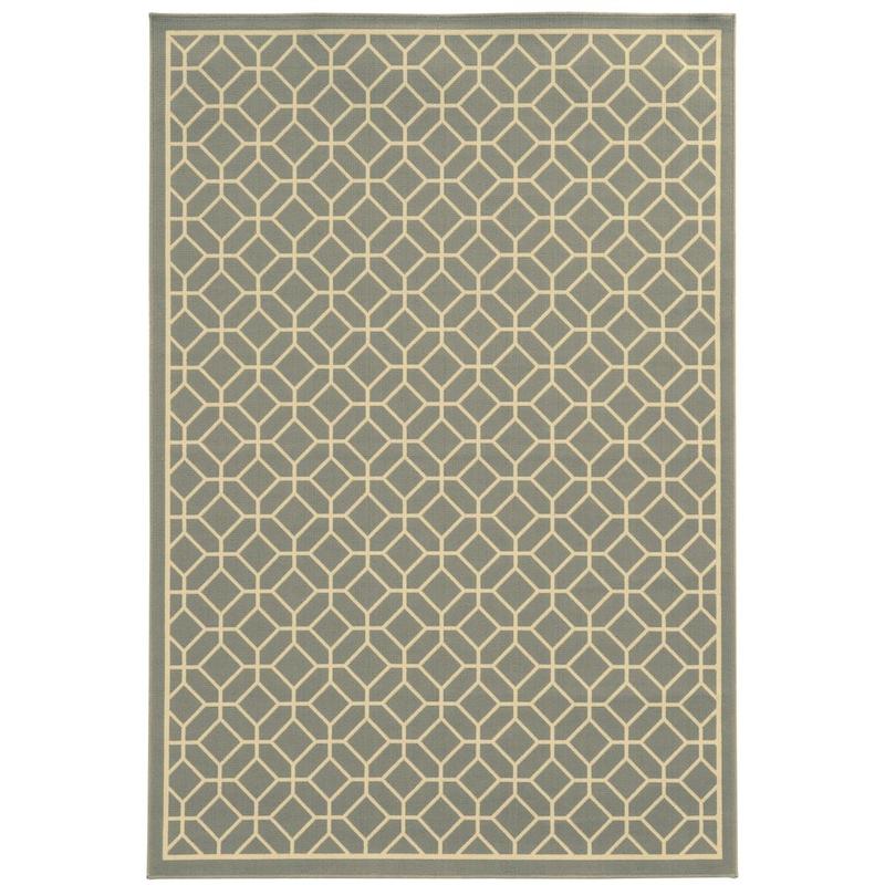 Riviera 4771M Grey/ Ivory Indoor/Outdoor Area Rug - 8'6" x 13'