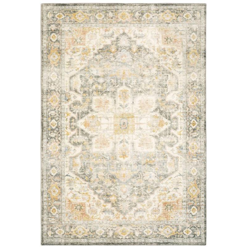 Savoy 28103 Grey/ Gold Indoor Area Rug - 5'3" x 7'3"