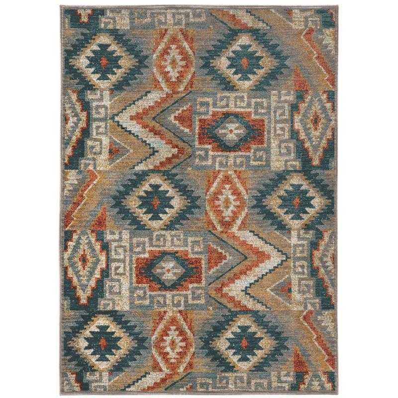 Sedona 5937D Blue/ Multi Indoor Area Rug - 3'10" x 5'5"