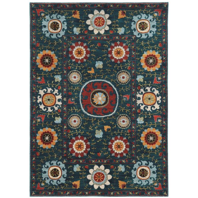 Sedona 6408B Blue/ Multi Indoor Area Rug - 9'10" x 12'10"