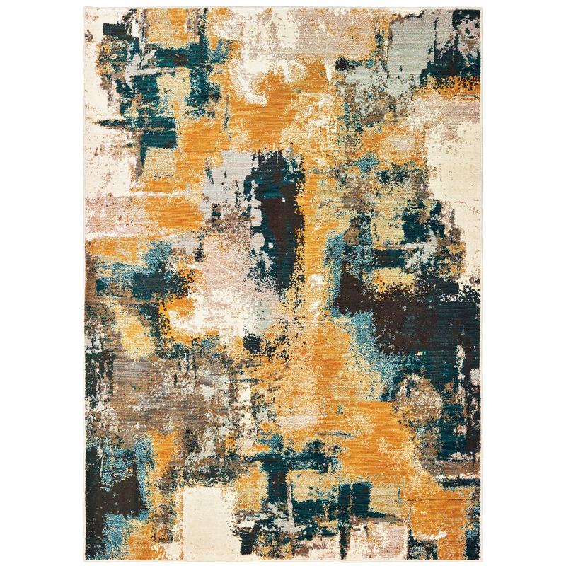 Sedona 9593A Blue/ Gold Indoor Area Rug - 9'10" x 12'10"