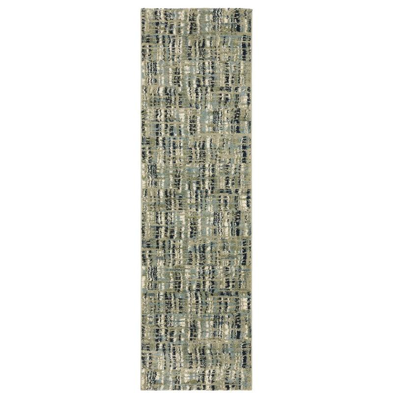 Seneca SE01A Green/ Blue Indoor Area Rug - 2'3" x 7'6"