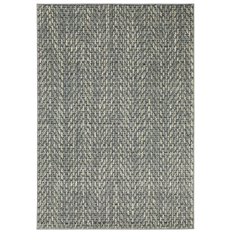 Seneca SE02A Blue/ Ivory Indoor Area Rug - 9'10" x 12'10"