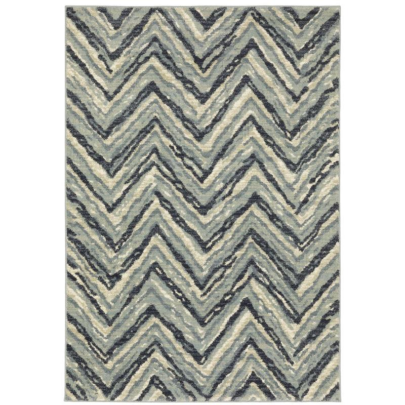 Seneca SE03A Blue/ Light Blue Indoor Area Rug - 9'10" x 12'10"