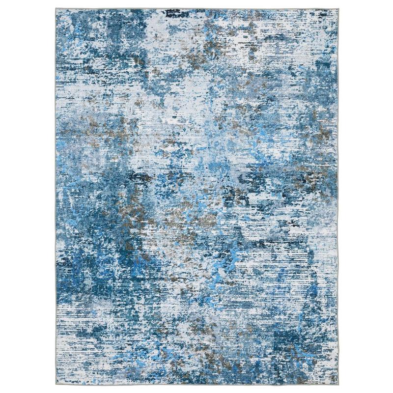 Sumter SUM14 Blue/ Ivory Machine Washable Indoor Area Rug - 3'6" x 5'6"