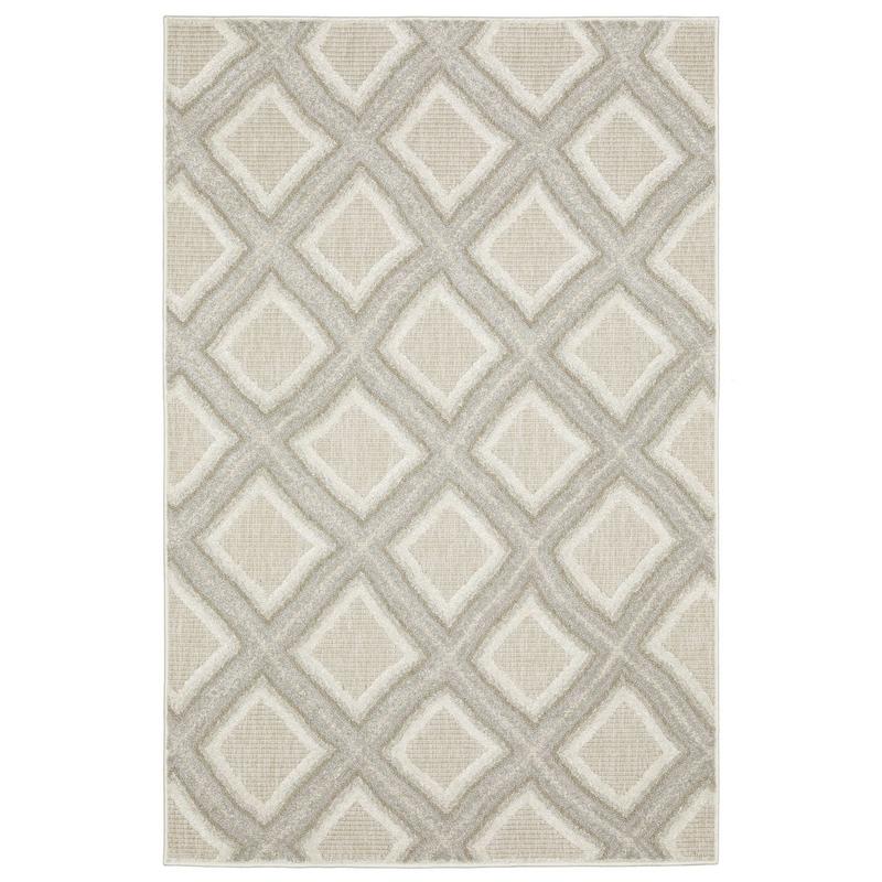 Tangier TAN04 Grey/ Beige Indoor Area Rug - 3'3" x 5'
