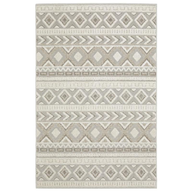 Tangier TAN06 Grey/ Beige Indoor Area Rug - 5'3" x 7'6"