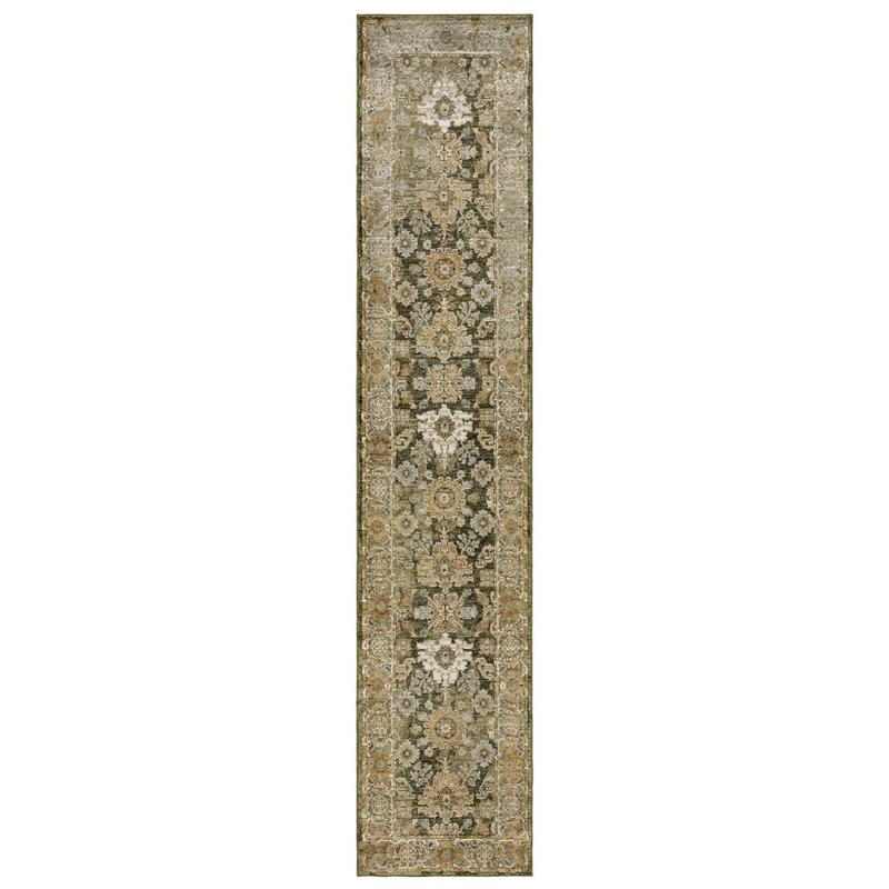 Andorra 2417B Green/ Gold Indoor Area Rug