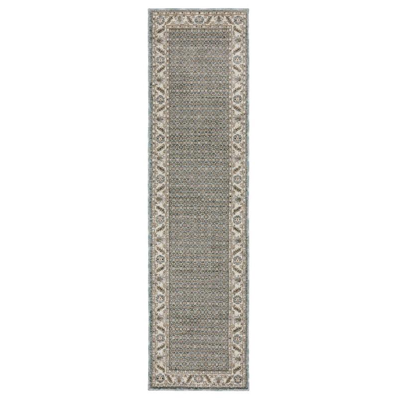 Andorra 2429A Blue/ Ivory Indoor Area Rug