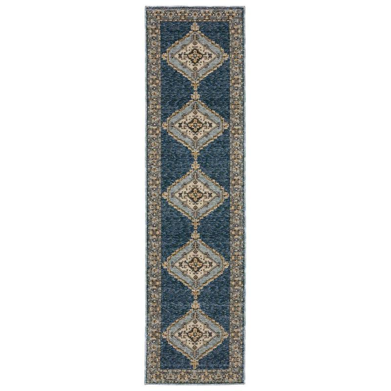 Andorra 2430A Blue/ Gold Indoor Area Rug