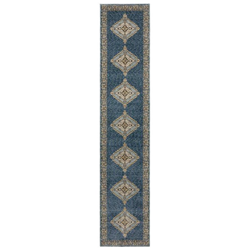 Andorra 2430A Blue/ Gold Indoor Area Rug