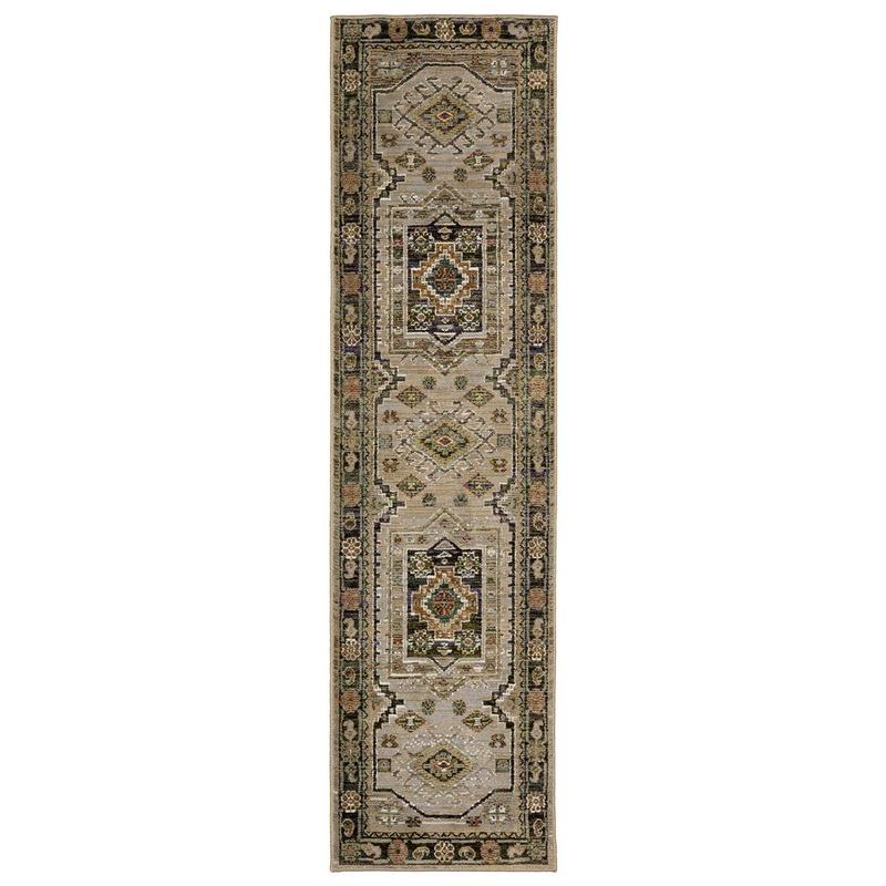 Andorra 2442D Grey/ Green Indoor Area Rug
