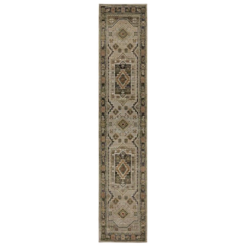 Andorra 2442D Grey/ Green Indoor Area Rug