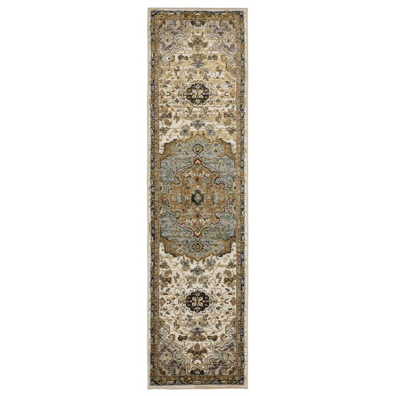 Andorra 2451B Ivory/ Blue Indoor Area Rug