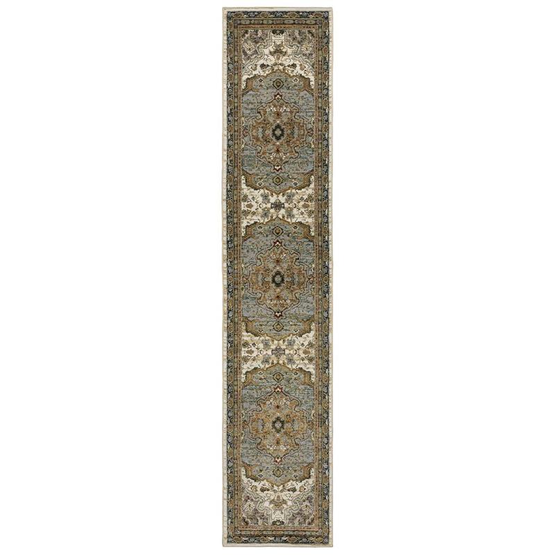 Andorra 2451B Ivory/ Blue Indoor Area Rug