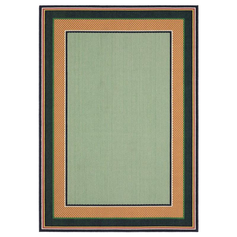 Havana HAV03 Green/ Navy Indoor/Outdoor Area Rug - 3'3" x 5'