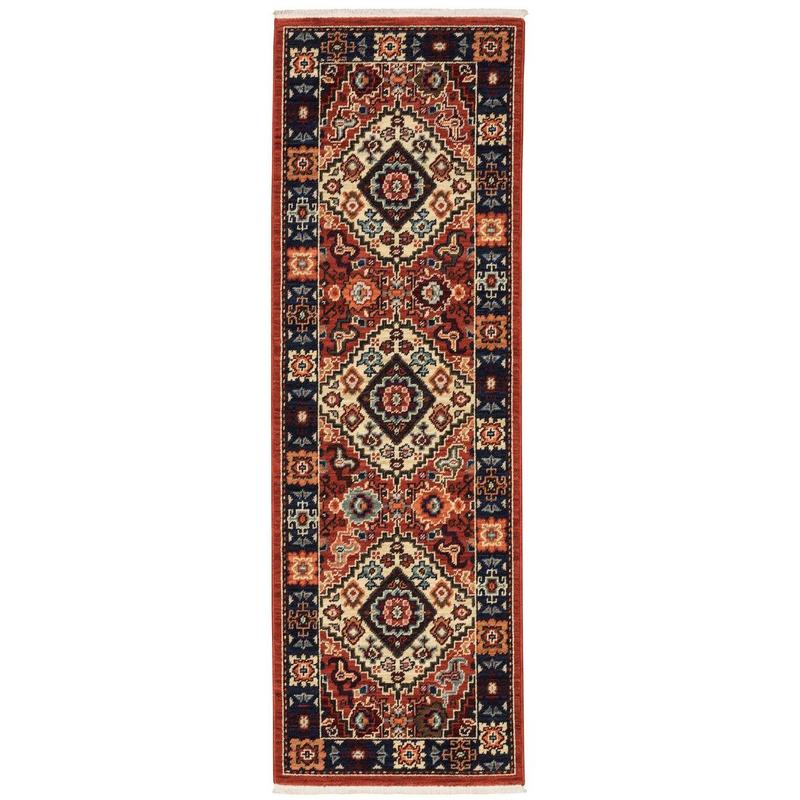 Lilihan 2061V Red/ Blue Indoor Area Rug